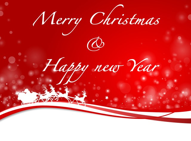 Weihnachtskarte Rentierschlitten